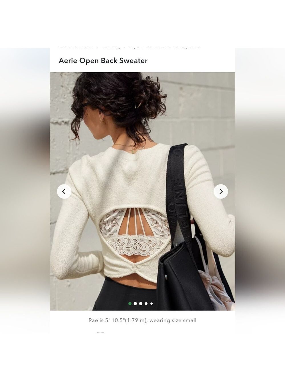 aerie Cream Open-Back Stretchy Sweater